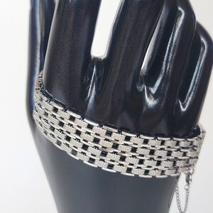 Vintage Goldette NY Four Strand Silver Tone Chain Bracelet